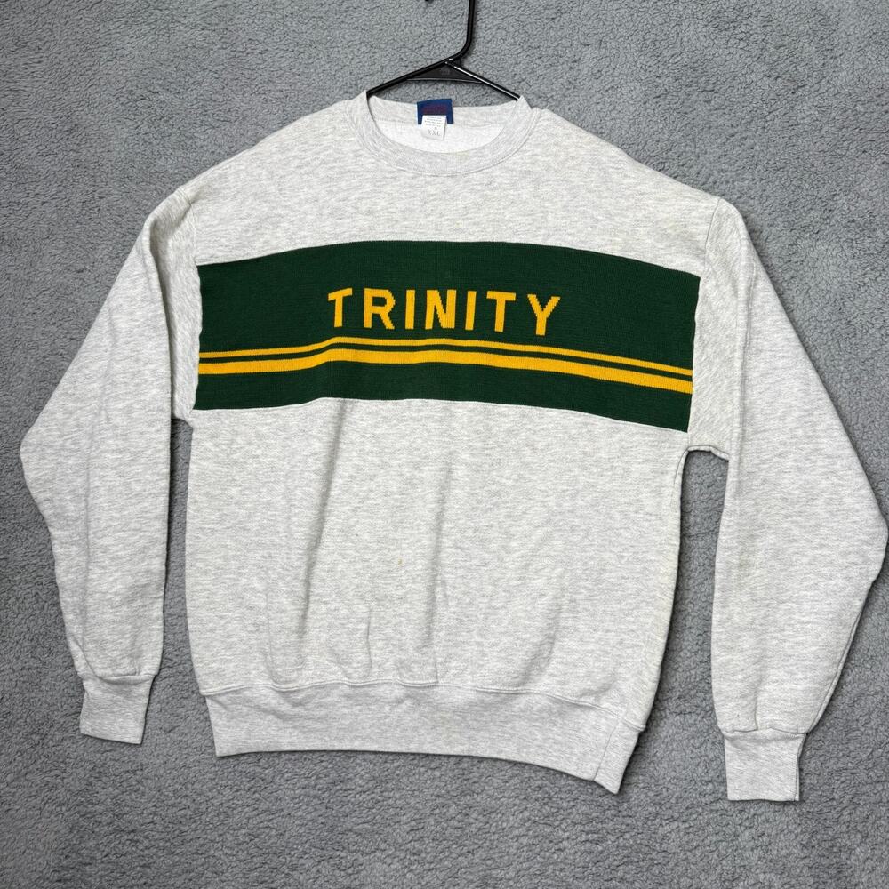 Vintage Trinity College Sweatshirt Adult 2XL Gray Pullover Made in USA